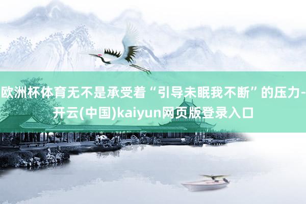 欧洲杯体育无不是承受着“引导未眠我不断”的压力-开云(中国)kaiyun网页版登录入口